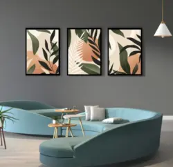 تابلو دکوراتیو هپی لند طرح مینیمال برگ