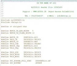 خرید و دانلود هدرفایل راه اندازی ماژول کاربردی NRF24L01 با میکروی PIC 18F45K80