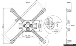 فریم ( بدنه ) کوادکوپتر مدل F450 + بدنه کوادکوپتر کنترلی   RC QUADCOPTER FRAME+ مناسب پروژه های دانشجویی و تحقیقاتی و صنعتی + استحکام بالا + به همراه گارانتی