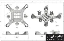 فریم مینی کوادکوپتر مدل drone frame  با قابلیت نصب موتور کورلس مدل 8520 / قطر موتور 8.5 میلی متر / وزن سازه 10 گرم