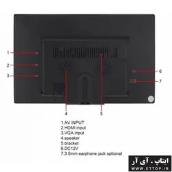 نمایشگر پرتابل 7 اینچ دارای ورودی VGA+AV+HDMI به همراه کنترل / قابلیت استفاده در خودرو پروژه های برق و الکترونیک / استفاده به عنوان تلویزیون و پخش ویدئو / استفاده در صنایع پزشکی ، لوازم خانگی و خودرویی