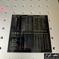 خط کش PCB کاملترین خط کش اطلاعات قطعات الکترونیک و SMD و DIP جهت طراحی آسان مدارات الکترونیک / جنس پلکسی / ضد آب / دو طرفه / اطلاعات پکیج قطعات انواع آیسی مقاومت دیود رگولاتور