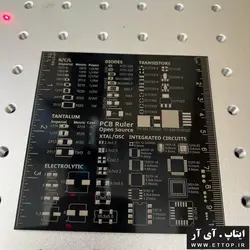خط کش PCB کاملترین خط کش اطلاعات قطعات الکترونیک و SMD و DIP جهت طراحی آسان مدارات الکترونیک / جنس پلکسی / ضد آب / دو طرفه / اطلاعات پکیج قطعات انواع آیسی مقاومت دیود رگولاتور