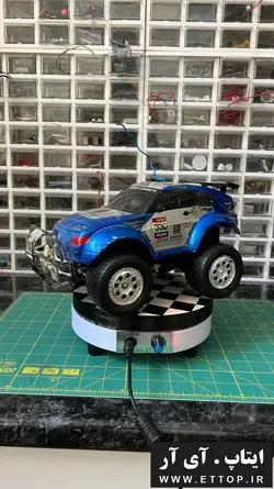 میز گردان ( شارژی )  rotary table  میز دوار بدون صدا بدون نیاز به برق  / میز چرخان / مناسب جهت دکوراسیون / پروژه های عکس برداری و اسکنر / قطر 20 سانتی متر دارای ولوم تنظیم سرعت