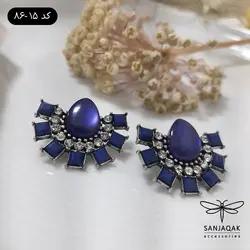 گوشواره نیم‌دایره فیروزه‌ای