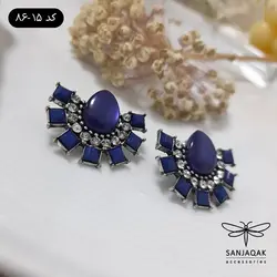 گوشواره نیم‌دایره فیروزه‌ای