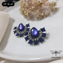 گوشواره نیم‌دایره فیروزه‌ای