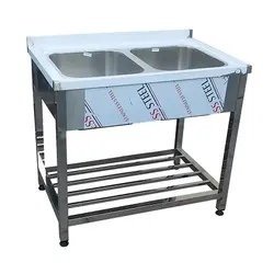 سینک ظرفشویی پرسی دو لگن یک متری