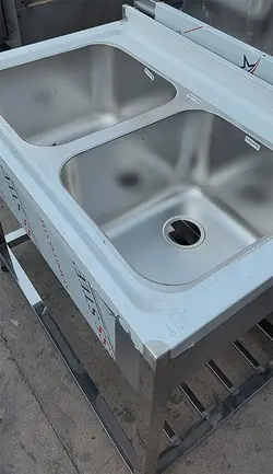 سینک ظرفشویی پرسی دو لگن یک متری