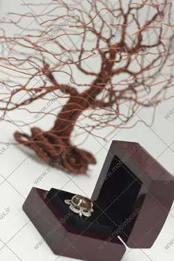 جعبه انگشتر چوبی جواهر مدل زمرد