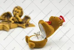جعبه انگشتر عروسکی خرس قهوه ای