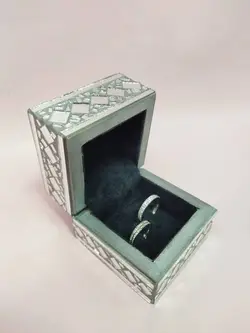 جعبه حلقه ست چوبی اینه دار