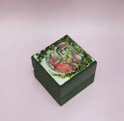 جعبه حلقه ست چوبی پتینه