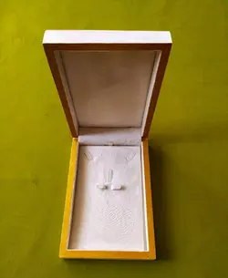 جعبه نیم ست چوبی جواهر پتینه