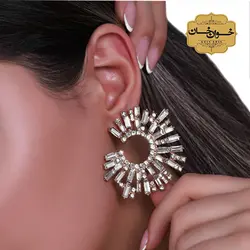 گوشواره گرد نگین دار &ndash; فروشگاه اینترنتی خوان خان