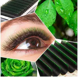 مژه دو رنگ و آمبره سبز چارم لش فر دی والیوم 0.07 صدم
