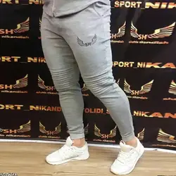 شلوار اسلش مردانه جنس دورس پرزدار رنگ طوسی