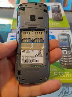 موبایل سامسونگ E3309 | حافظه 30 مگابایت ا Samsung E3309 30 MB بدون گارانتی شرکتی صفحه نمایش بزرگ با وضوح بالا به همراه دوربین مموری و بلوتوث