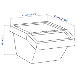 جعبه نظم دهنده ایکیا مدل SORTERA ظرفیت 37 لیتر