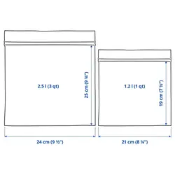 کیسه زیپ دار ایکیا مدل ISTAD سایز 2.5و1.2 لیتر بسته 50 عددی