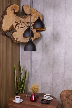 آویز سقفی سه شعله مدل لونا با کفی گرد