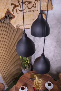 آویز سقفی سه شعله مدل لونا با کفی گرد