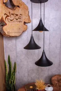 چراغ آویز سه تایی مدل آنیتا با کفی گرد