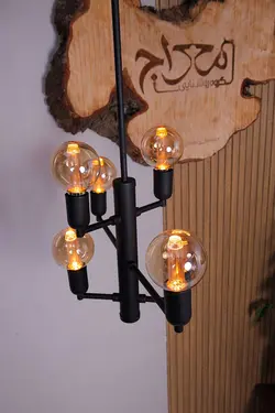 لوستر آویز مدرن شش شعله مدل ابرا