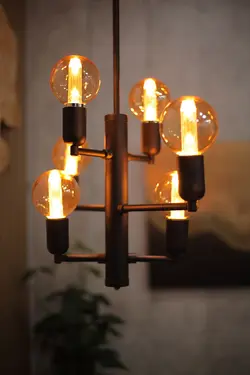 لوستر آویز مدرن شش شعله مدل ابرا