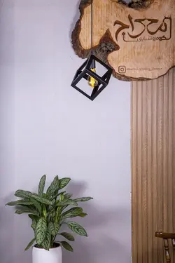 چراغ آویز سقفی دکوراتیو مدل مکعب فلزی