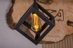 چراغ آویز سقفی دکوراتیو مدل مکعب فلزی