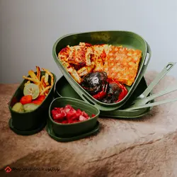 ست ظروف 8 تکه لایف کمپ (لانچ کیت مثلثی) LunchKit Lifecamp - نَوَردینو مارکت
