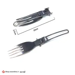 ست 3 تکه قاشق چنگال و کارد استیل تاشو + کیف حمل - نَوَردینو مارکت