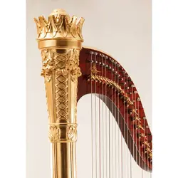 خرید چنگ عباسی 40 سیم مدل اهورا منبت طلایی آکبند - دنیای ساز