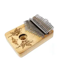 خرید کالیمبا 17 تیغه بلوط طرح پروانه آکبند - دنیای ساز