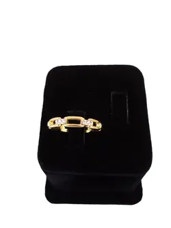 انگشتر برند کلیو طلایی رنگ 3 سولیتر برلیان حلقه ای ساخت کشور فرانسه