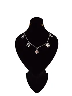 پابند استیل 316 طرح قلب و گل نقره ای رنگ