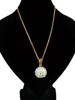 پلاک برند ژوپینگ اصل طرح توپ فول نگین سواروفسکی با روکش قوی طلا