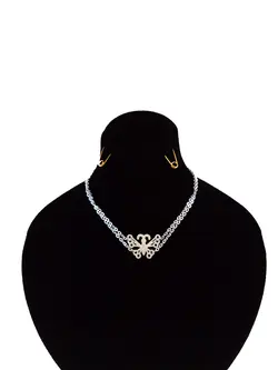 دستبند زنجیری استیل 316 طرح پروانه دو رج نقره ای رنگ