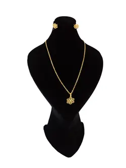 نیم ست استیل 316 طرح ستاره طلایی رنگ