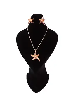 نیم ست برند کلیو طرح ستاره دریایی رزگلد بکار رفته با روکش های اکلیلی