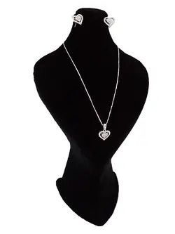 نیم ست نقره فانتزی ایتالیایی عیار S925 طرح قلب