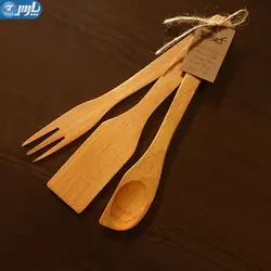 ست کفگیر ملاقه چوبی راش