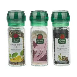 چاشنی لیمو و سبزیجات معطر و نمک صورتی هیمالیا و دانه فلفل سیاه کیچن رز بسته 3 عددی