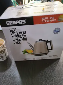 Geepas electric kettle GK 38012کتری برقی استیل دو‌جداره جدید جیپاس مدل