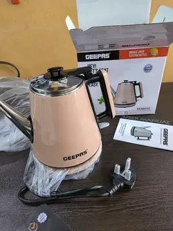 Geepas electric kettle GK 38012کتری برقی استیل دو‌جداره جدید جیپاس مدل