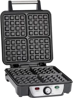 وافل ساز برقی Geepas GWM5417 1100W- 4 تکه نچسب وافل ساز برقی بلژیکی با قابلیت تنظیم دما