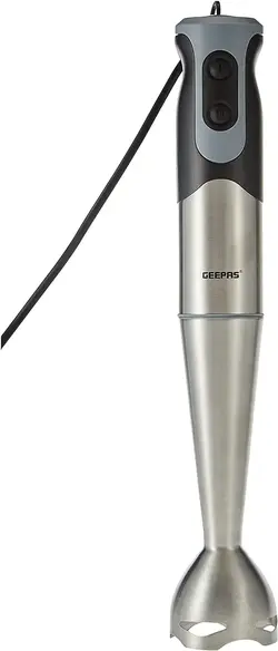 Geepas 700W.  مخلوط کن دستی از جنس استنلس استیل - موتور قدرتمند 2 سرعته با تیغه فولادی ضد زنگ و چوب قابل جابجایی |  ایده آل برای اسموتی، شیک، غذای کودک و میوه ها