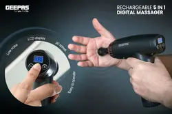 ماساژور قابل شارژ 5 در 1 جیپاس/ ماساژور دیجیتال قابل شارژ، تفنگ ماساژ، مدل GM86060