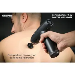 ماساژور قابل شارژ 5 در 1 جیپاس/ ماساژور دیجیتال قابل شارژ، تفنگ ماساژ، مدل GM86060